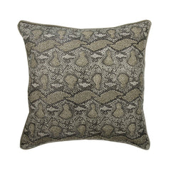 Walk The Wild - Gold Faux Leather Throw Pillow Cover