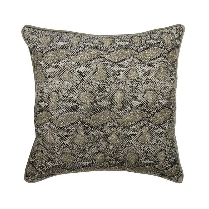 Wild Side Silver Beaded Decorative Euro Sham