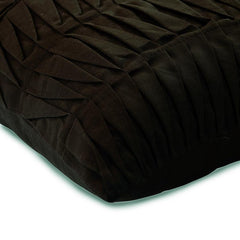Brown Pintuck Block - Brown Linen Throw Pillow Cover