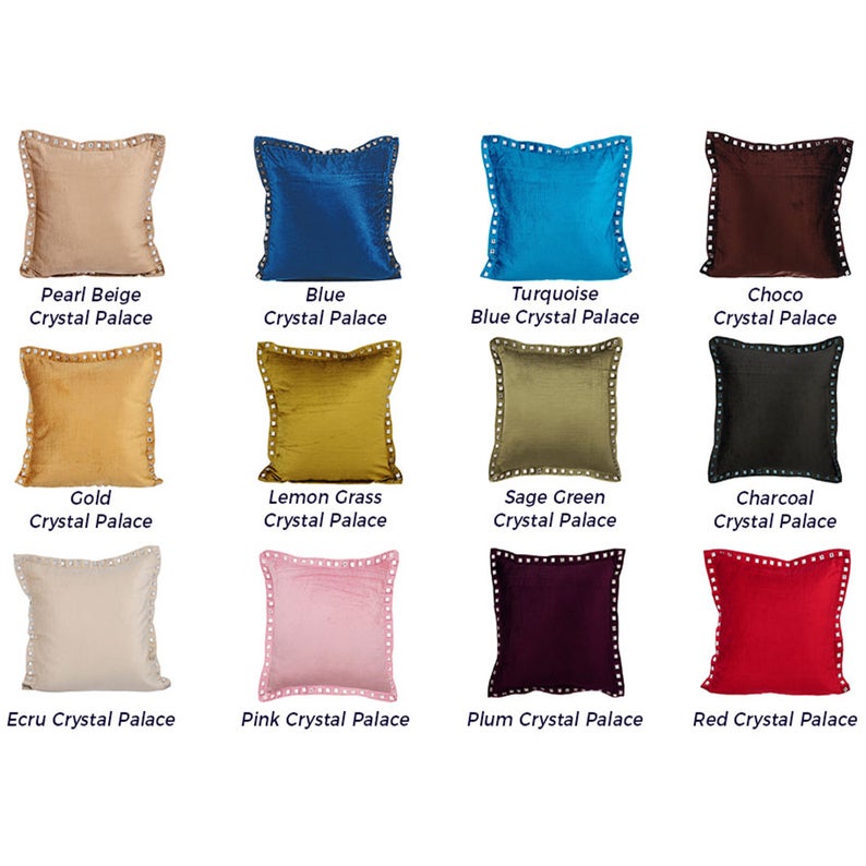 Pearl Beige velvet Throw Pillow Cover Pearl Beige Crystal Palace