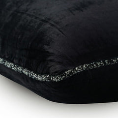 Black Shimmer - Black Velvet Decorative Euro Sham