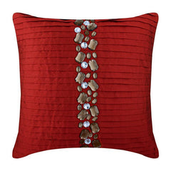 Navy Blue Crystals - Navy Blue Art Silk Decorative Euro Sham