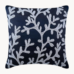 Navy Corals Pillow Cover