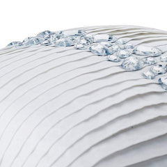 Precious Crystals - White Art Silk Decorative Euro Sham