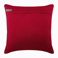 Red Cheer - Red Art Silk Throw Pillow Cover