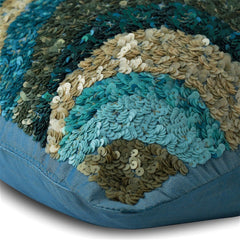 Waves Are Scenic - Blue Art Silk Throw Pillow Cover