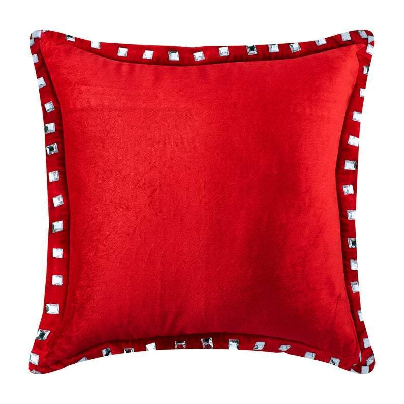 Red Crystal Palace - Red Velvet Decorative Euro Sham