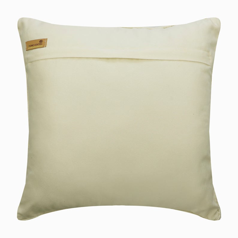 Greek Electra Ivory Velvet Geometric Throw Pillow Cover
