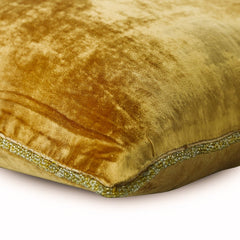 Gold Shimmer - Gold Velvet Throw Pillow Cover