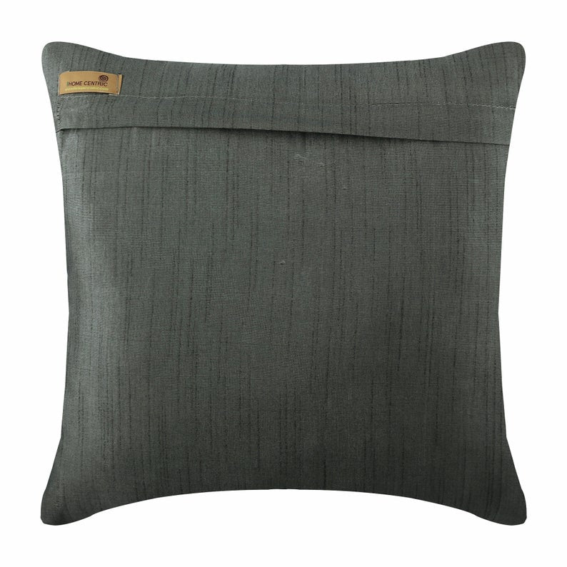 Jewels Grey Silk Throw Pillow Cover