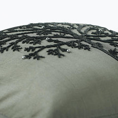 Silver Tree Of Life - Silver Art Silk Decorative Euro Sham