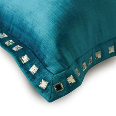 Turquoise Blue Crystal Palace - Turquoise Blue Velvet Decorative Euro Sham
