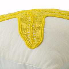 Yellow Starfish - Yellow Cotton Linen Decorative Euro Sham