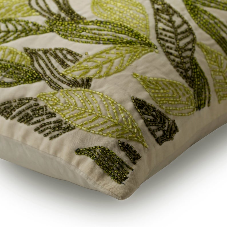 Going Tropical Green Leaf Euro Sham Cover