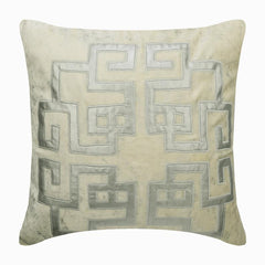 Greek Irene Ivory Velvet Throw Pillow Cover