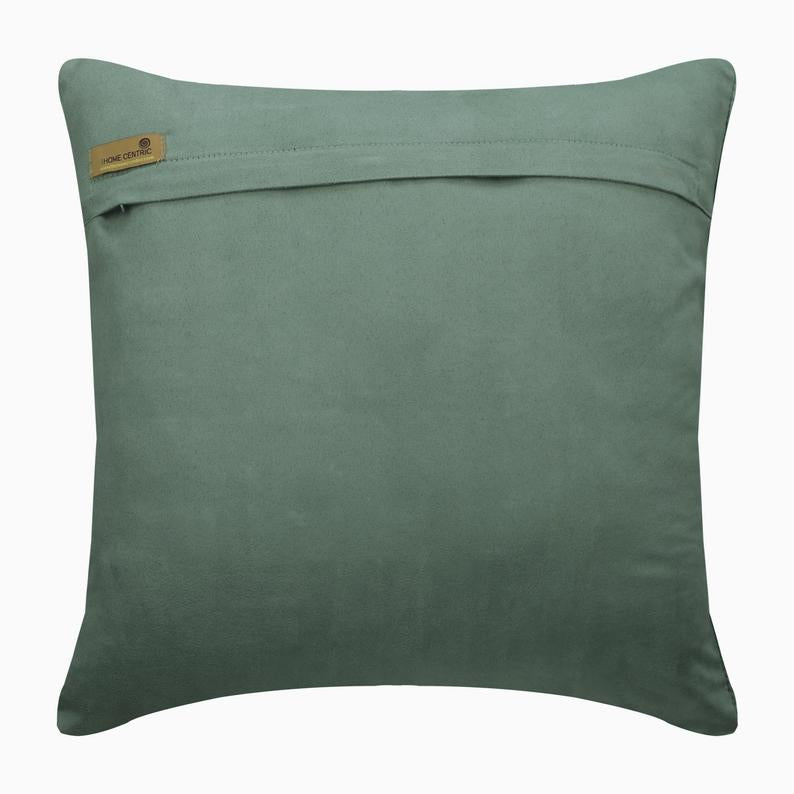 Greek Maze Velvet Teal Blue Throw Pillow Cover