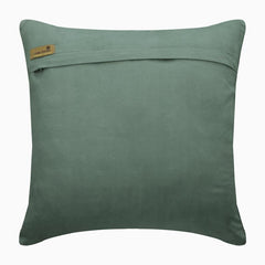Greek Maze Velvet Teal Blue Throw Pillow Cover