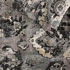 Paved Damask - Black & Grey Velvet Decorative Bed Runner and Pillow Cover