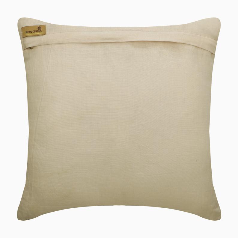 Beige Magnet Linen Throw Pillow Cover