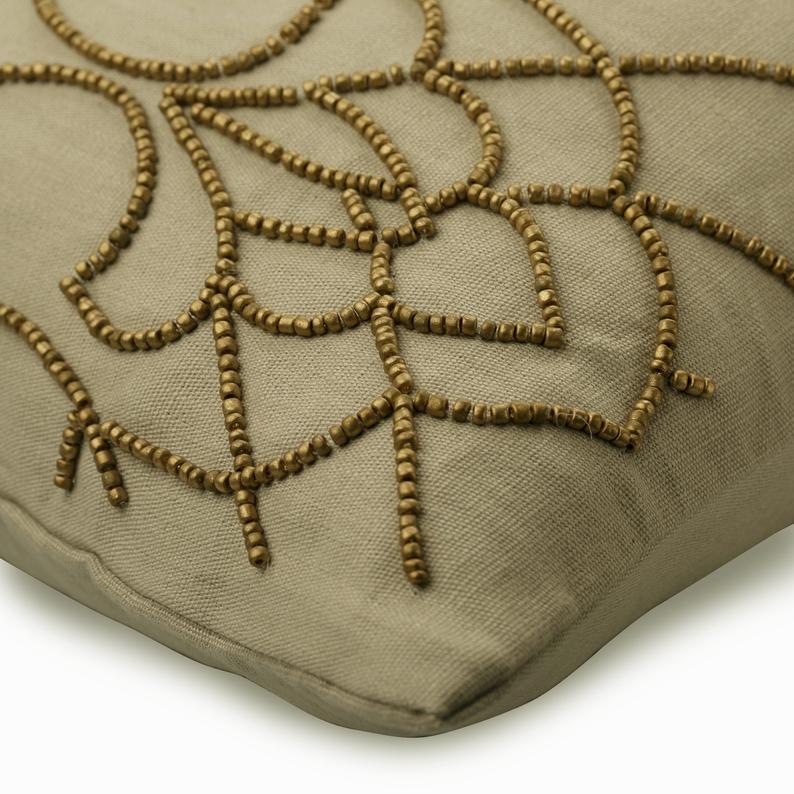 Gold Magnet Floral Throw Pillow Cover
