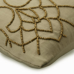 Gold Magnet Floral Throw Pillow Cover