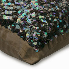 Dazzling Flora Blue Sequins Decorative Euro Sham