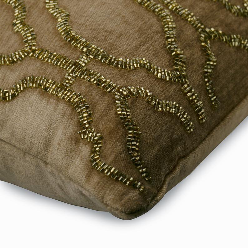 Stralight Gold Lattice Decorative Euro Sham