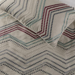 Dotty Chevron - Linen Beige Decorative Bed Runner and Pillow Cover