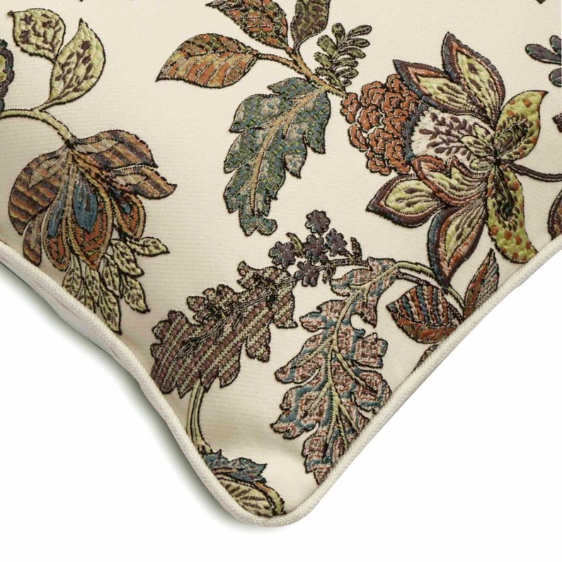 Floral Compatible Silk Throw Pillow Cover