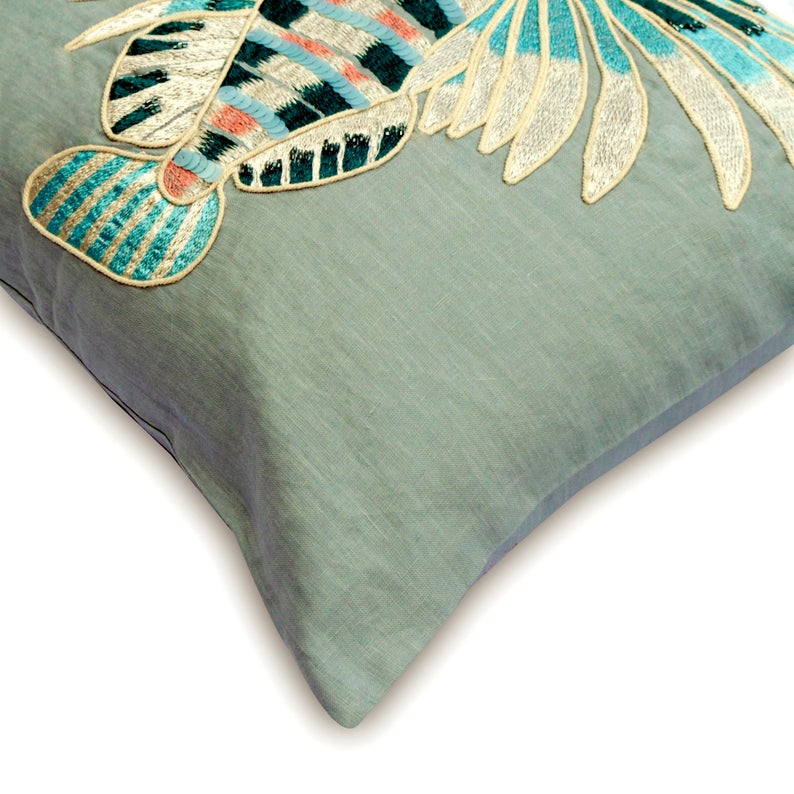 Dream Fish Blue Throw Pillow Cover