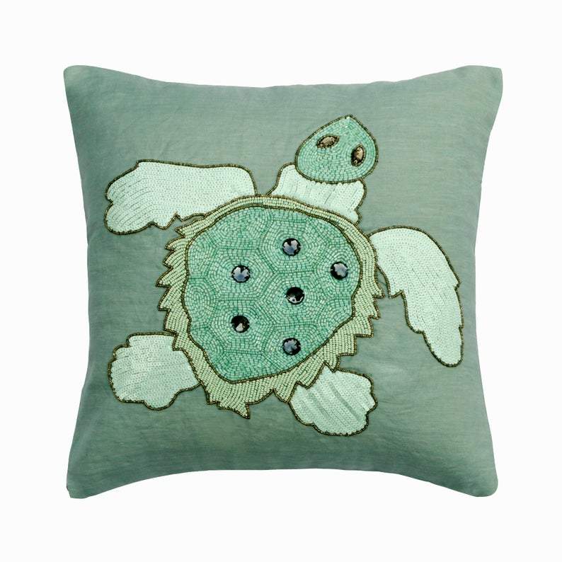 Turtle Dove Embroidery Decorative Euro Sham
