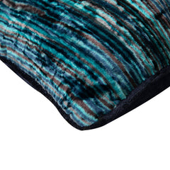 Electric Stripes - Blue Velvet Throw Pillow Cover