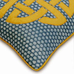 Denim Pillow Love - Blue Cotton Decorative Euro Sham