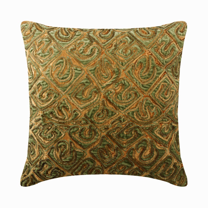 Maze Garden Gold Throw Pillow Cover