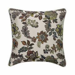 Floral Compatible Ivory Throw Pillow Cover