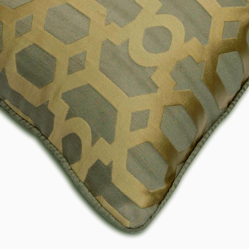 Morris Trellis Grey Throw Pillow Cover