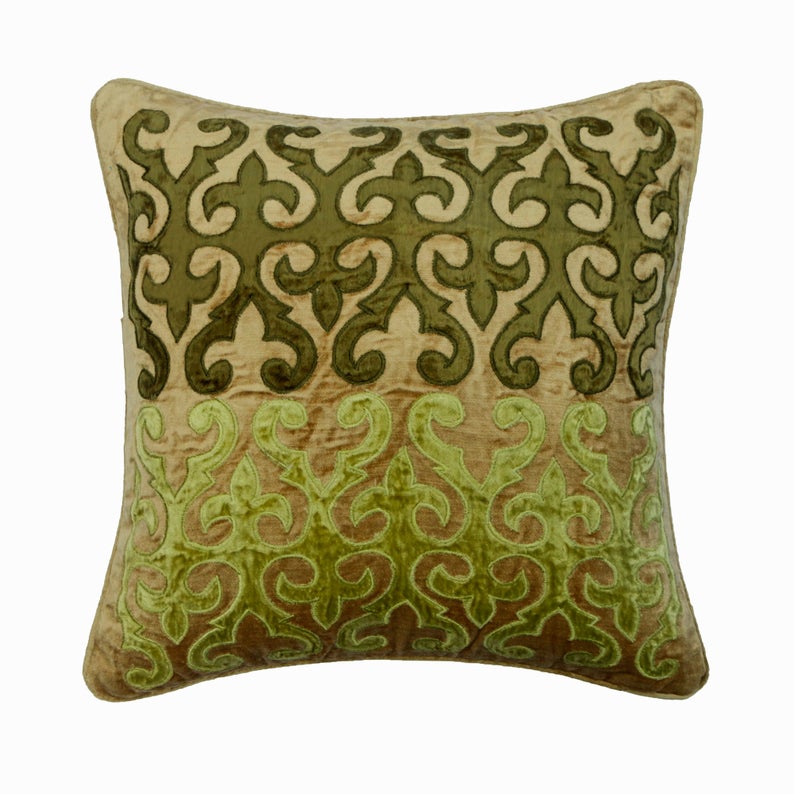 Evergreen - Green Velvet Decorative Euro Sham