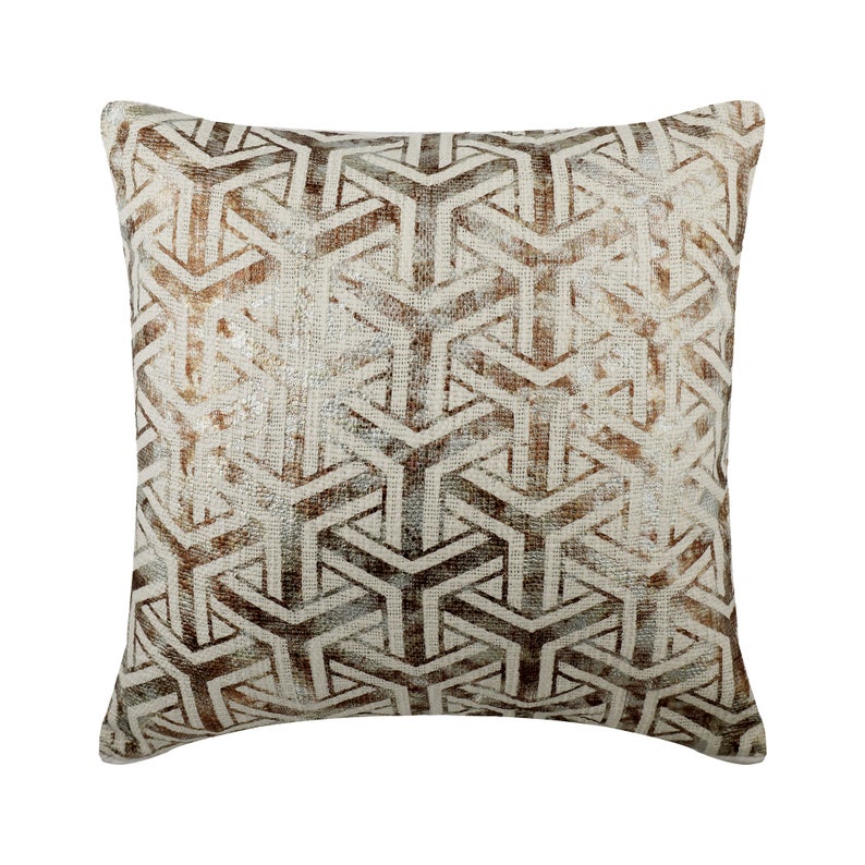 Foiled Contrast Lattice Throw Pillow Cover