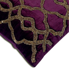Estrellas Purple Velvet Throw Pillow Cover
