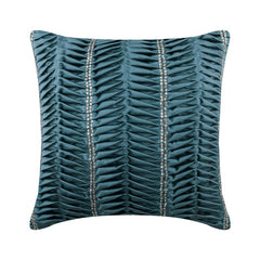 Blue Ceremony Pintucks Throw Pillow Cover