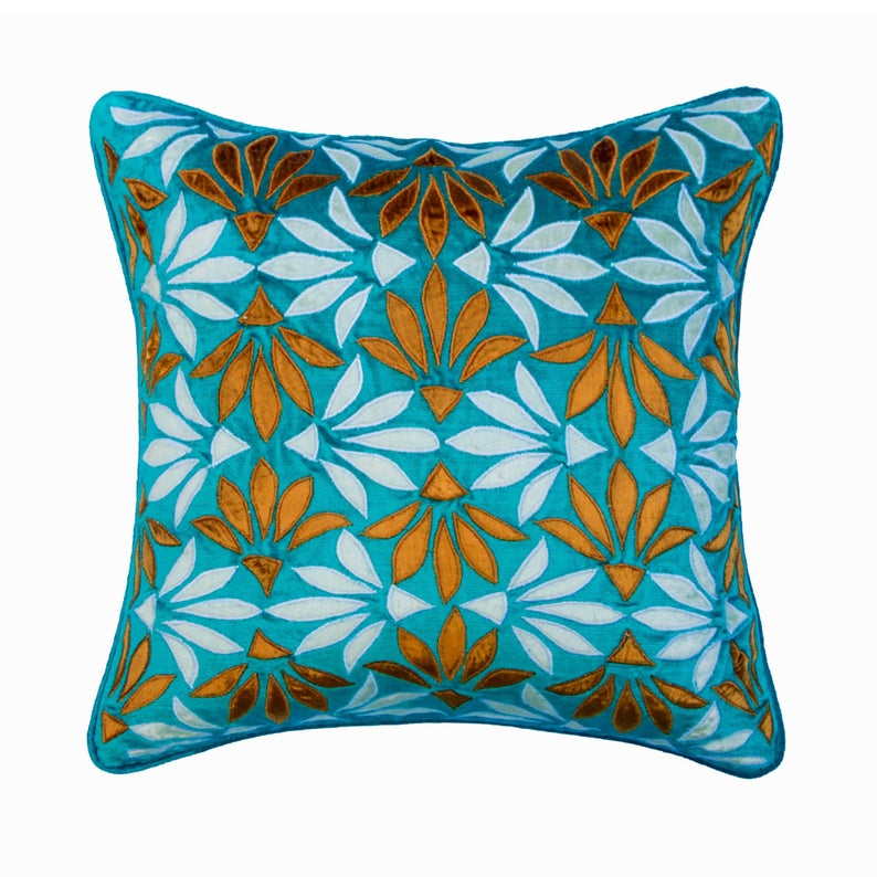 Allegorical Applique Throw Pillow Cover