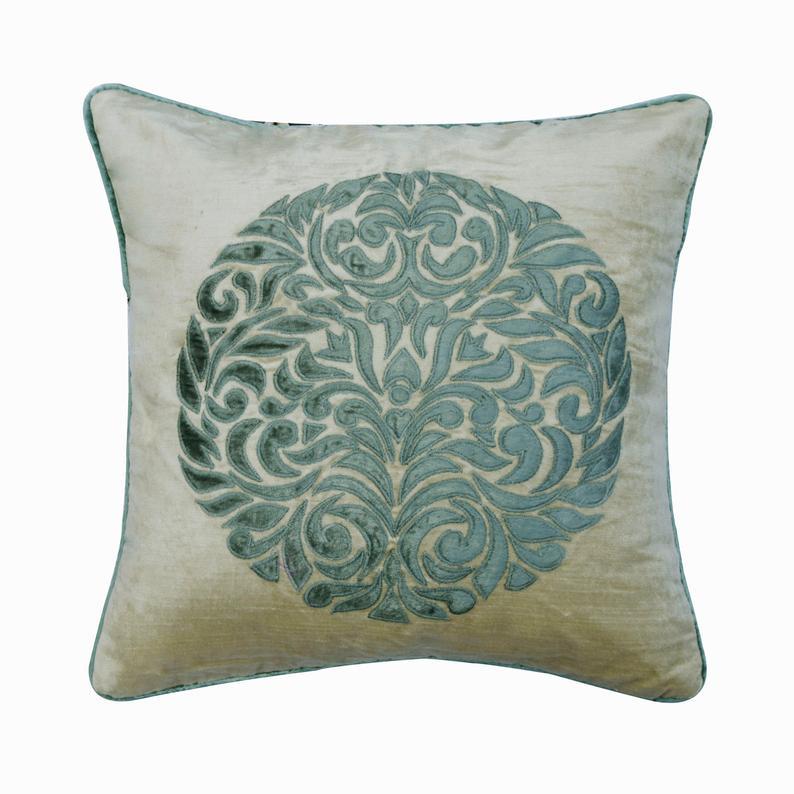 Blue Scent Velvet Decorative Euro Sham