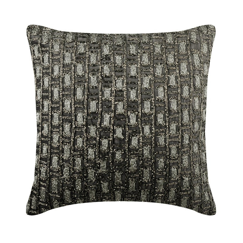 Charcoal Bricks Throw Pillow Cover