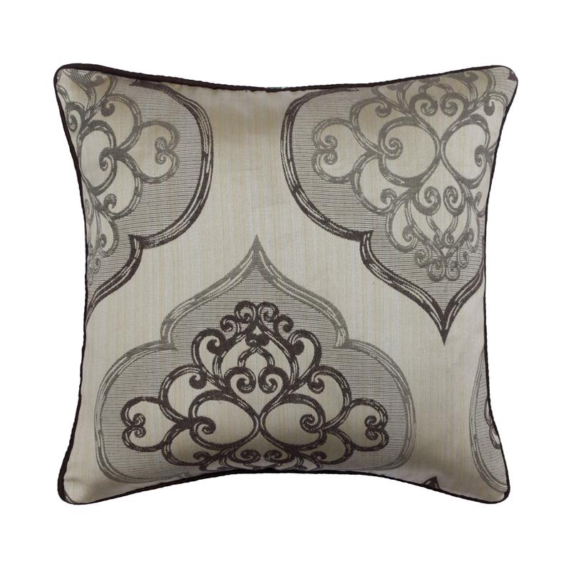 Grey Damask Galore Throw Pillow Cover