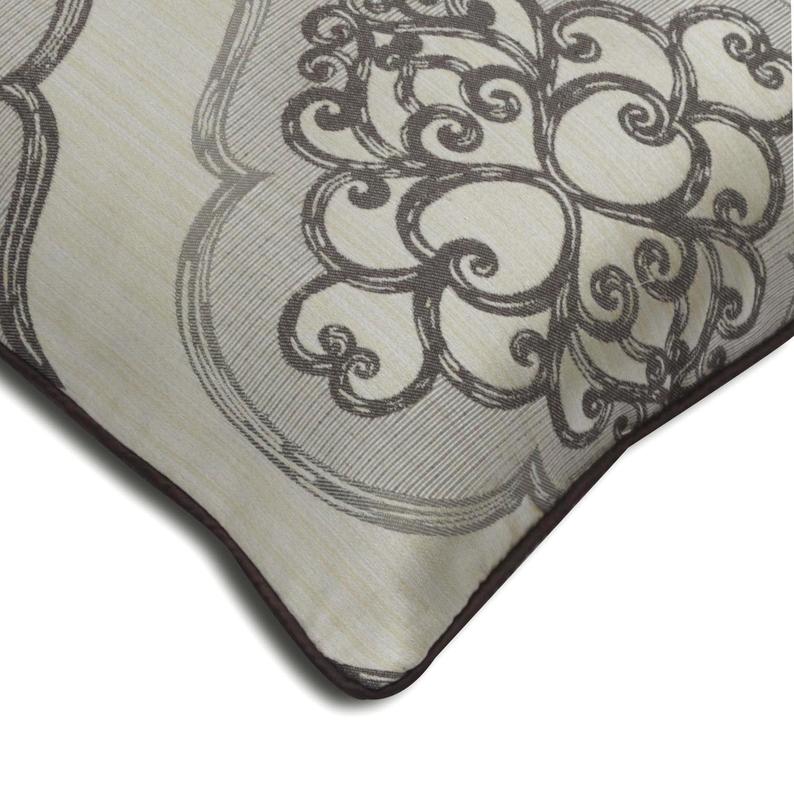 Grey Damask Galore Throw Pillow Cover