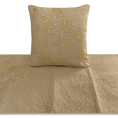 Off To The Sea - Linen Beige Decorative Bed Runner and Pillow Cover