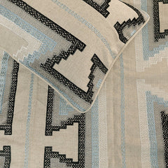 Aztec Armour - Cotton Blue & Ivory Decorative Bed Runner and Pillow Cover