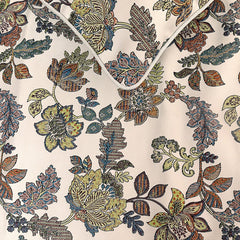 Seasons Blossoms - Jacquard Multi Color & Ivory Decorative Bed Runner and Pillow Cover