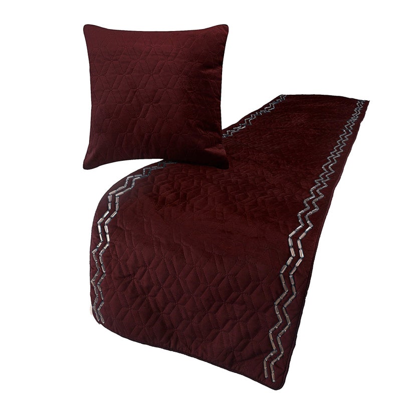 Diamond Symphony Decorative Bed Runner with Pillow Cover