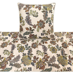 Seasons Blossoms - Jacquard Multi Color & Ivory Decorative Bed Runner and Pillow Cover
